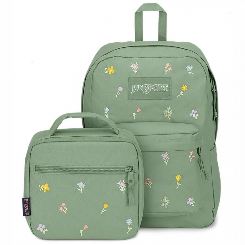 JanSport EMBROIDERED BLOSSOM BUNDLE Ruksaci Laptop Ruksak Zelene | HRXMI44182