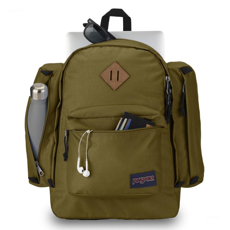 JanSport Field Pack Ruksaci Laptop Ruksak Maslinasto Zelene | MHRFT97366