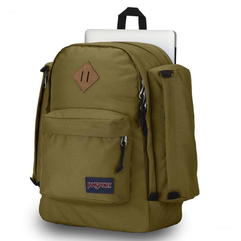 JanSport Field Pack Ruksaci Laptop Ruksak Maslinasto Zelene | MHRFT97366