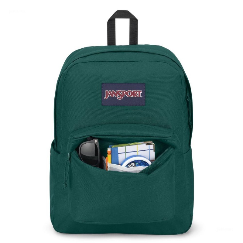 JanSport SuperBreak® Plus Ruksaci Laptop Ruksak Tamno Zelene | DHRVO49132