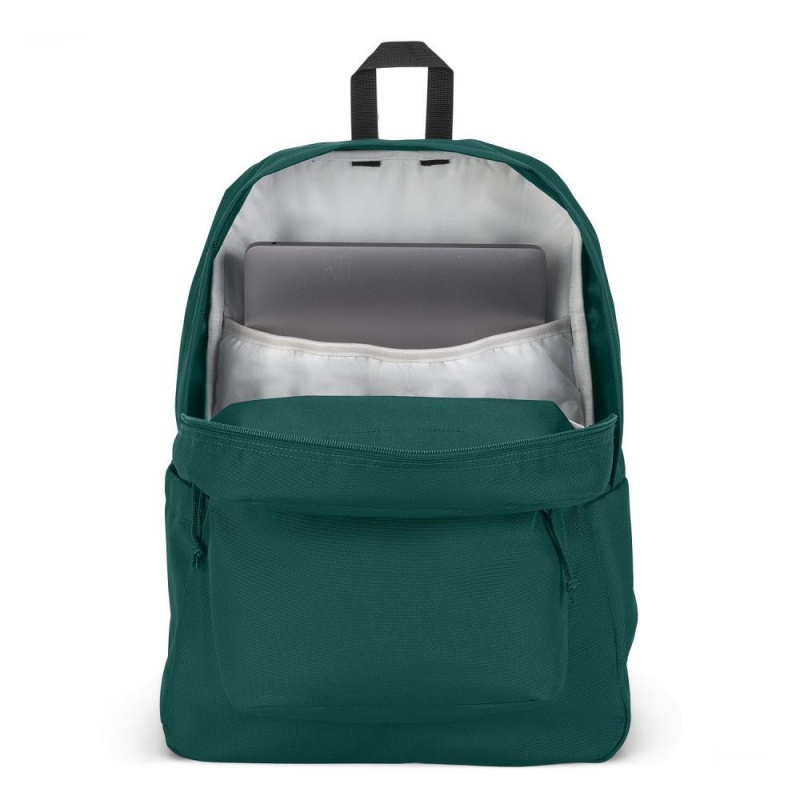 JanSport SuperBreak® Plus Ruksaci Laptop Ruksak Tamno Zelene | DHRVO49132